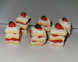 Dollhouse Strawberry Shortcake Slices Dessert Fruit Whipped Cream  - £7.50 GBP
