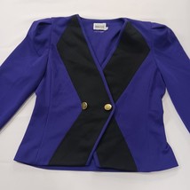 Leslie Fay Petite Collections Women's Purple & Black Blazer Jacket Size 6 image 11