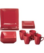 16 Piece Dinnerware Set For 4 Modern Stoneware Dishes Plates Bowl Mug Re... - £64.97 GBP