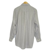 JoS. A. Bank Men&#39;s size Medium L/S Button Front Shirt Gray White Plaid - £17.76 GBP