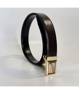 Vintage Christian Dior Skinny Belt Black Brown 40 In/100cm Reversible Go... - $112.00