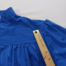 VTG Aimee Of California Pullover Blouse Top Blue Women's XL 3/4 Sleeve Chest 45" image 3