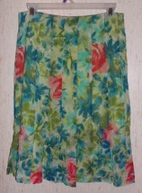 Excellent Womens Ann Taylor Lined Floral Print Silk Skirt Size 2 - £19.84 GBP