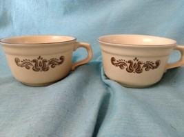 Vintage Pfaltzgraff Village pattern (#6-1) Set of 2 Coffee Tea Cups 6 oz - £11.03 GBP