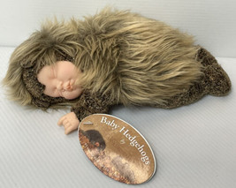 Anne Geddes 8” Plush Sleeping Hedgehog Baby Doll Bean Brown Rubber Face NEW - £14.70 GBP