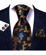 Hi-Tie Blue Business Solid Silk Men&#39;s Necktie - 8.5cm Width - Formal Lux... - £7.62 GBP