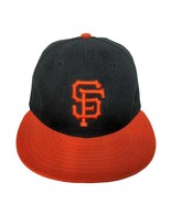 San Francisco Giants MLB Baseball Hat Cap Fitted 7 New Era Black Orange - $32.52 CAD