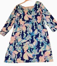 Lilly Pulitzer Marlowe Dress Going Coastal True Blue Fish Boatneck Sz XL... - £48.07 GBP