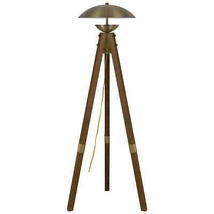 55&quot; Brass Tripod Floor Lamp With Antiqued Brass Dome Shade - £707.68 GBP