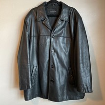 VTG Baracuta Mens Black Genuine Leather Jacket XL Inside Pockets 77219 Winter NY - $86.11