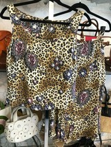 ESCADA Multi Color Leopard &amp; Diamond Print Silk Skirt Set/Suit Sz 38/US 8 - £295.14 GBP
