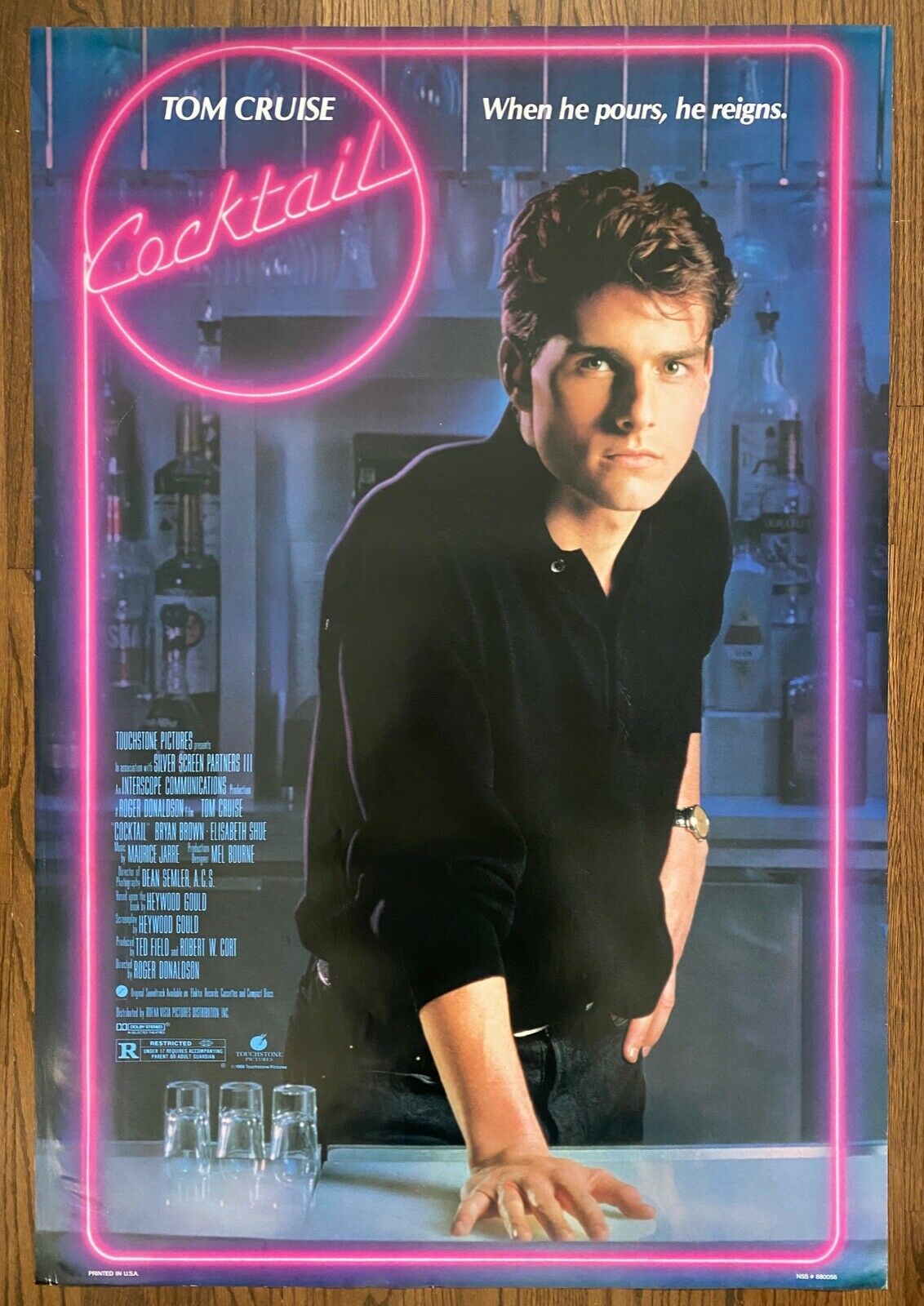 COCKTAIL (1988) Tom Cruise One-Sheet Bryan Brown, Elizabeth Shue &amp; Gina ... - $125.00