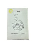 Patternbee Embroidery Transfers Vintage Pattern 169 Two  Pups Umbrella - £9.87 GBP