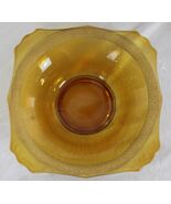 VINTAGE ART NOUVEAU STYLE AMBER GLASS 13.5" BOWL/DISH EUC DH3417 - $28.95