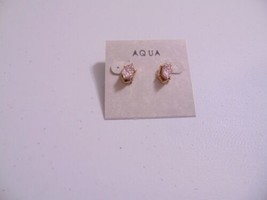 Aqua 1/2&quot; Gold/Silver Tone  Stud Earrings N741 - £4.41 GBP