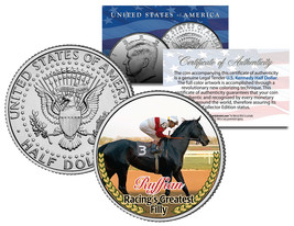 RUFFIAN * Racing&#39;s Greatest Filly * Racehorse Colorized JFK Half Dollar ... - $222.44 MXN