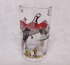 Hazel Atlas Pheasant Hunter Juice Glass Tumbler 3.75&quot; - $12.95