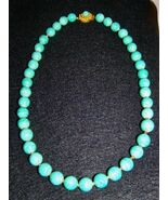 VINT MIRIAM HASKELL HAND STRUNG TURQUOISE ART GLASS BEAD NECKLACE+FILIGR... - $4,098.27 MXN