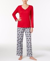 Charter Club santa hot dog Flannel Pants &amp; top pajama set gift packaged 3XL - $39.59