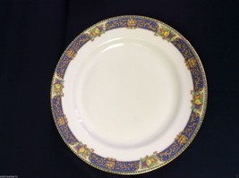 J Pouyat JP LIMOGES  France W lot of 2 9&quot; plate china cobalt blue gold scroll - £24.29 GBP