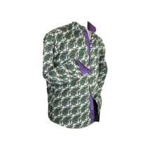 Men Shirt J.Valintin Turkey-Usa 100% Egyptian Cotton Axxess Style A113-12 Green image 3