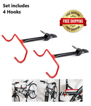 Set of 4 - Bike Bicycle Storage Hanger Rack Garage Wall Mount Holder Hea... - €24,03 EUR