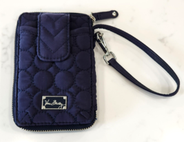 Vera Bradley Wristlet Wallet All In One Navy Blue Quilted Microfiber - £9.51 GBP