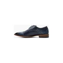 Stacy Adams Tedesco Cap Toe Oxford Lizard Leather Dress Shoes Blue 25630-400 image 6