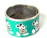 Mickey Mouse Cloisonne / Enamel Wedding Band Metal Ring - Size 6 (Circa ... - $46.59