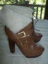 Rachel Zoe Piper Booties  buckle Leather shearling Boots $525 size 10 - £208.60 GBP