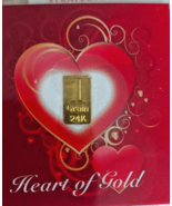 1/15th Gram Gold Bar (heart of gold) 24k free shipping - £17.45 GBP