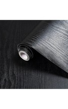 Wallpaper Wood Grain Black 18 inch x 6 ft Roll (3 Rolls Included) - £6.17 GBP