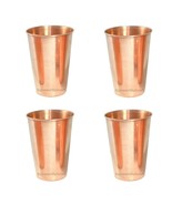 Beautiful Copper Water Drinking Tumbler Glass Ayurvedic Health Benefits Set Of 4 - $50.20