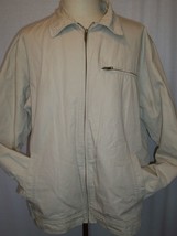 Eddie Bauer Men&#39;s Cotton Beige Jacket Size Large Tall L Tan Zipper Pockets - £47.95 GBP
