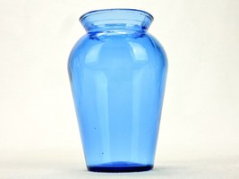 Small Pale Cobalt Blue Glass Vase, Shoulder Urn Shape, 3 3/4&quot; High, CBT-01 - £11.57 GBP
