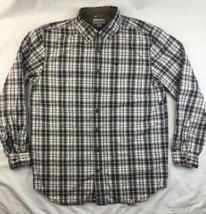 CARHARTT Relaxed Fit Brown &amp; Gray Plaid Long Sleeve Mens Shirt Tall L Bu... - $19.79