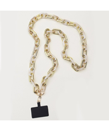 Acrylic Chain Link Crossbody Phone Strap Gold Ivory - $470.41 MXN
