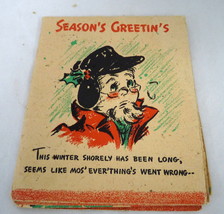 Vintage Christmas card large comic Hallmark Rufftex 1950s  - $19.00