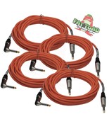 Guitar Cords (4 Pack) Right Angle Instrument Cable by FAT TOAD - 20FT 1/... - $49.21 CAD