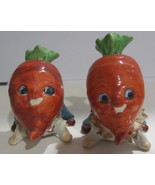 Vintage Anthropomorphic Baby Carrot Salt  Pepper Shakers - £12.63 GBP