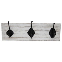 White Wood and Metal 3 Hook Rustic Hanger Foreside Home and Garden - $23.23