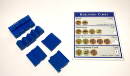Settlers Of Catan Blue Replacement Pieces 4 Cities 5 Settlements 15 Roads +Card - £9.34 GBP