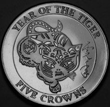 Turks &amp; Caicos Islands 5 Crowns, 1998 Gem Unc~Year of The TIGER~Free Shi... - £19.90 GBP
