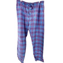 Realessentials Lounge Pants Mens 3XL Blue and Red Plaid Fleece Sleepwear - $7.92