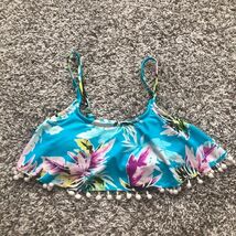 Xhilaration Padded Bikini Top bathing suit swimwear XS Pom Pom Detail Ad... - $181.61 MXN
