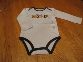 Boys baby infant Carters body suit one piece little brother 6 M long sle... - $84.33 MXN