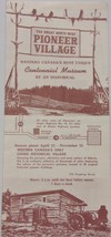 Vintage Pioneer Village Centennial Musem Map Brochure Alberta Canada - $2.99