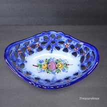 Vestal Alcobaca Made In Portugal Pierced Pottery Dish / Bread Bowl 8.5&quot; - $12.86