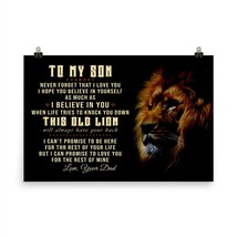 Father and Son Lion Poster Birthday Gift for Son I Believe in You Print WallArt  - £20.79 GBP+