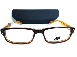 New Nike NK 7200 602 52mm Tortoise Clear Rectangular Men&#39;s Eyeglasses Frame  - £79.11 GBP